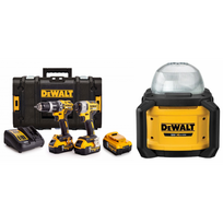 DCK266P3 DeWALT 18V rinkinys DCF887 smūginis suktuvas + DCD796 suktuvas-gręžtuvas + DCL074 18V šviestuvas