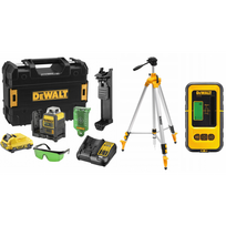 DCE0811D1G DeWALT lazerinis nivelyras + DE0892G lazerio detektorius + DE0881T stovas