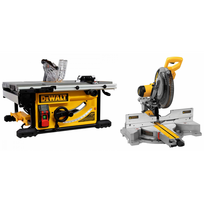 DeWALT DWS780XPS + DWE7492 išilginio ir skersinio pjovimo staklės