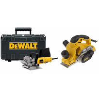 DW682K DeWALT 600W freza kaištiniams jungikliams + D26500 1050W elektrinis oblius 82 mm