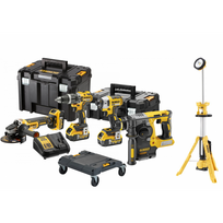 DCK422P3T DeWALT 18V combo rinkinys (3x5.0 Ah) + DCL079 18V prožektorius + DOVANA!