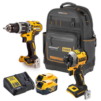 DCK296MP2GT DeWALT 18V smūginis suktuvas + suktuvas-gręžtuvas su įrankių kuprine (2x5.0 Ah)
