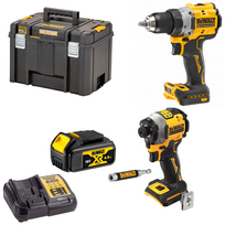 DCD800N DeWALT 18V suktuvas-gręžtuvas + DCF850N DeWALT 18V itin kompaktiškas smūginis suktuvas (1x4.0 Ah)