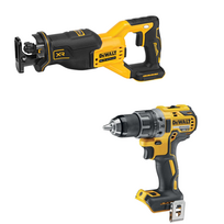 DCD791NT DeWALT 18V suktuvas – gręžtuvas + DCS382N DeWALT 18V tiesinis pjūklas