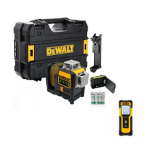 DCE089GNT DeWALT kryžminių linijų lazeris + DWHT77100 DeWALT atstumų matuoklis 30 m + DOVANA!