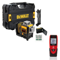 DCE089RNT DeWALT kryžminių linijų lazeris + Leica Disto D1 atstumų matuoklis (40 m) +  DOVANA!