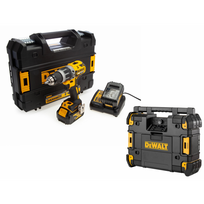 DCD796M2 + DWST1-81079 DeWALT 18V suktuvas – smūginis gręžtuvas + DWST1-81079 DeWALT TSTAK radijo imtuvas (2x4.0 Ah)