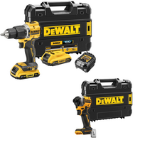DCD100YD2T + DCF850NT DeWALT 18V XR suktuvas – smūginis gręžtuvas + itin kompaktiškas smūginis suktuvas (2x2.0 Ah)