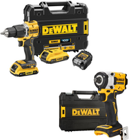 DCD100YD2T + DCF921NT DeWALT 18V XR suktuvas – smūginis gręžtuvas + DeWALT 18V smūginis 1/2" veržliasukis (2x2.0 Ah)