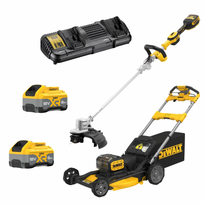 DCMK202W2 DeWALT 18V savaeigės žoliapjovės ir sulankstomo trimerio rinkinys (2x8.0 Ah)