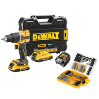 DCD100YD2T DeWALT 18V XR suktuvas – smūginis gręžtuvas (2x2.0 Ah) + DT70784 100 vnt. priedų rinkinys