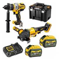 DCK2016T2T DeWALT 18V įrankių rinkinys (DCD999 + DCG418) (2x6.0 Ah)