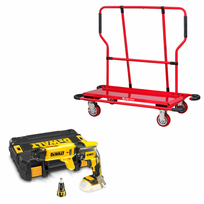 DCF620NK DeWALT 18V akumuliatorinis juostinis suktuvas  + PW1000 gipskartonio plokščių vežimėlis