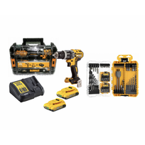 DCD796D2T DeWALT 18V XR smūginis gręžtuvas-suktuvas (2x2.0Ah) + DT70784 100 vnt. grąžtų ir antgalių rinkinys