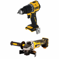 DCD799N DeWALT 18V suktuvas-smūginis gręžtuvas + DCG405N DeWALT 18V kampinis šlifuoklis