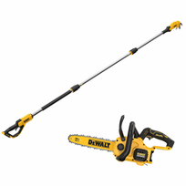 DCMPP569N DeWALT 18V teleskopinis genėtuvas + DCMCS565N 18V grandininis pjūklas 30 cm
