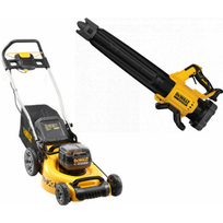 DCMW564P2 DeWALT 2x18V akumuliatorinė žoliapjovė (2x5.0 Ah) + DCMBL562N 18V lapų pūstuvas