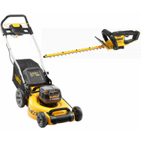 DCMW564P2 DeWALT 2x18V akumuliatorinė žoliapjovė (2x5.0 Ah) + DCMHT564N 18V gyvatvorių žirklės 55 cm