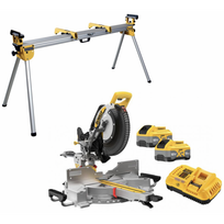 DCS782XW2 DeWALT 18V skersinio pjovimo staklės 305 mm + DE7023 skersinio pjovimo staklių stovas (2x8.0 Ah)