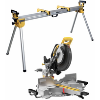 DCS782N DeWALT 18V skersinio pjovimo staklės 305 mm + DE7023 DeWALT skersinio pjovimo staklių stovas