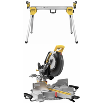DCS782N DeWALT 18V skersinio pjovimo staklės 305 mms + DE7033 kompaktiškas skersinio pjovimo staklių stalas