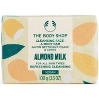 The Body Shop Almond Milk Cleansing Face & Body Bar valomasis muilas visiems odos tipams - 100 g.