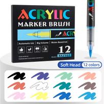 120-Color Quick-Dry Acrylic Doodle Art Brush Markers
