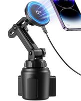 enGMOLPHY MagSafe Suderinamas Belaidis Naujausias Qi2 Magnetinis Automobilinis Magnetinis Belaidis Įkrovimo Puodelis Iki 15W Greitas Reguliuojamas Suderinamas su iPhone MagSafe juoda