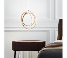 Ondaluce - reguliuojama LED pakabinama liustra ant laido GOLDEN LED/28W/230V, skersmuo 31,5 cm, auksinė