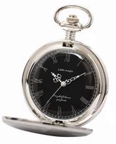 Antique Pocket Watch with Black SB [Ultra-Simple Design][Japanese Movement] [Little Magic] (Silver Dial)