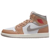 Air Jordan 1 Mid Hemp White College Grey Fire Red DQ8426-200 42 gray