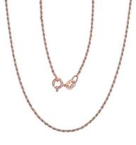 Sidabrinė grandinėlė Rope 1.1 mm, 50 cm – 925 sidabras, raudono aukso dengimas