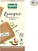 "Byodo" ekologiškos pilno grūdo lazanijos lėkštės, 12 vnt. (12 x 250 g) - 100 % ekologiška pilno grūdo manų kruopų košė | Puikiai "Al Dente", be išankstinio virimo, tradiciniai itališki makaronai, veganiški ir ekologiški