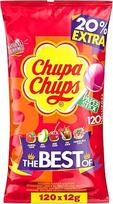 "Chupa Chups The Best of Lollipop" maišelis, kuriame yra 120 5 skonių Cola, braškių, vyšnių, obuolių saldainių, gimtadienio dovana