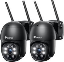 "ctronics" 2.5K 4MP lauko "WiFi" stebėjimo kamera, 2560 x 1440P PTZ "WiFi" IP kamera lauke su automatiniu sekimu, asmenų aptikimu, 30 m spalvotu naktiniu matymu, dvipusiu garsu, IP66, juoda (pakuotėje)