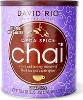 "David Rio Chai Orca Spice" be cukraus iš San Francisko (sudėtyje yra maltodekstrino) Kartono skardinė (1 x 1520g)