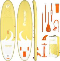 "FBSPORT SUP pripučiama irklentė, 11 pėdų ilgio 6'' storio pripučiama irklentė su reguliuojamu irklu, kuprine, pompa ir nuimamu peleku - banglentė ežerams, upėms ir jūrai