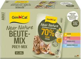 "GimCat Near Nature Tasting Mix 12" drėgnas ėdalas be grūdų katėms nuo 7 mėn. su rūšiai tinkama ir vertinga formule - 12 maišelių (12 x 85 g)