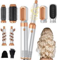 "Hairstyler 6-in-1 Airbrush Hair Styler" | "Pro Air Styler" rinkinys - 1000 W apvalus šepetys plaukų džiovintuvas, oro garbanojimo šepetys, šilto oro šepetys, plaukų džiovintuvo šepetys, tiesinimo šepetys | Styling for All Hair Types