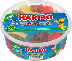 "Haribo" spalvingas apvalus 750 g saldainių mišinys vaikams ir suaugusiesiems - idealiai tinka biurui, vakarėliui ar tiekimui