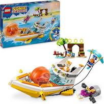 "LEGO Sonic The Hedgehog Tails' Adventure Boat" kolekcinis interaktyvus žaislas 8 ir daugiau metų vaikams, berniukams ir mergaitėms, žaidimų rinkinys su vaizdo žaidimų veikėjais ir vandens slidėmis, žaidėjų dovana 76997