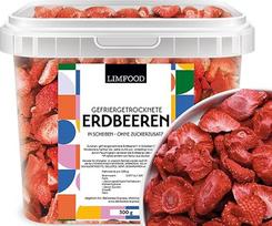 "Limfood" 300 g liofilizuotų braškių skiltelėmis, liofilizuotos braškės, vaisiai, džiovinti šaltyje, be priedų, didelės skiltelės, be pridėtinio cukraus