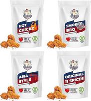 "Major-Chicken" 4 dalių mėginių mišinio rinkinys - vištienos prieskonių užtepėlė / vištienos marinatas 500 g, 4 skoniai - originalus, aštrus, dūminis ir azijietiškas - užtepėlės mišinys vištienos sparneliams, karštiems sparneliams ir kt.