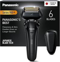 "Panasonic" ES-LS6A-K803 drėgnas ir sausas skustuvas vyrams su 6 peiliukais, aukščiausios klasės belaidis skustuvas, jautrus barzdos jutiklis, japoniško plieno peiliukai, "Multi-Flex 22D" galvutė, matinės juodos spalvos