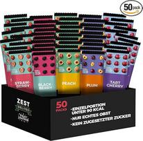 "Zest Delites" vaisių batonėliai, saldumynai, maisto produktai be glitimo, džiovinti vaisiai, sveiki užkandžiai, 25 g, 50 vnt., braškių, gervuogių, persikų, slyvų, vyšnių
