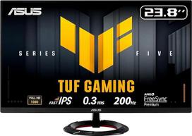 ASUS TUF Gaming VG249Q5R 24 colių "Full HD" monitorius (200 Hz, 0,3 ms GtG, "FreeSync Premium", "Adaptive Sync", ELMB, "GameFast Input", HDR10, "Fast-IPS" skydelis, 16:9, 1920x1080, "DisplayPort", HDMI, garsiakalbis)