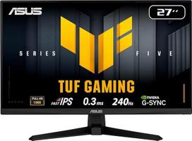 ASUS TUF Gaming VG279QM5A 27 colių "Full HD" monitorius (240 Hz, 0,3 ms GtG, "G-Sync", "FreeSync", "Adaptive Sync", ELMB, "GameFast Input", HDR10, "Fast-IPS" skydelis, 16:9, 1920x1080, "DisplayPort", HDMI, garsiakalbis)