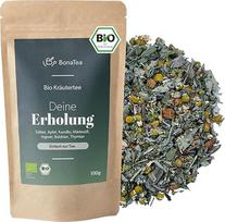 BIO Deine Erholung 100g - Žolelių arbata su šalavijais, ramunėlėmis, valerijonais, imbierais, natūrali arbata vakariniam atsigavimui