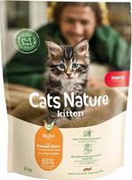 MERA Cats Nature Chicken Premium Kitten sausas maistas katėms, 2 kg, be grūdų ir cukraus, sausas, su daug mėsos ir priešpienio, sausas kačių maistas