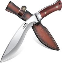 Moontay lauko išgyvenimo peilis VG10 plieno, medžioklinis peilis fiksuotu ašmeniu su dėklu, didelis pilnas Tang Machete Bushcraft kempingo peilis su medine rankena, dovanos vyrams